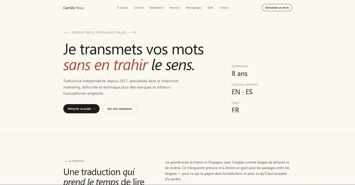 Aperçu du site Camille Roux réalisé par Nucleocode